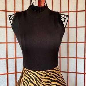 Rewind Tiger Fit & Flare Knit  Midi NWT